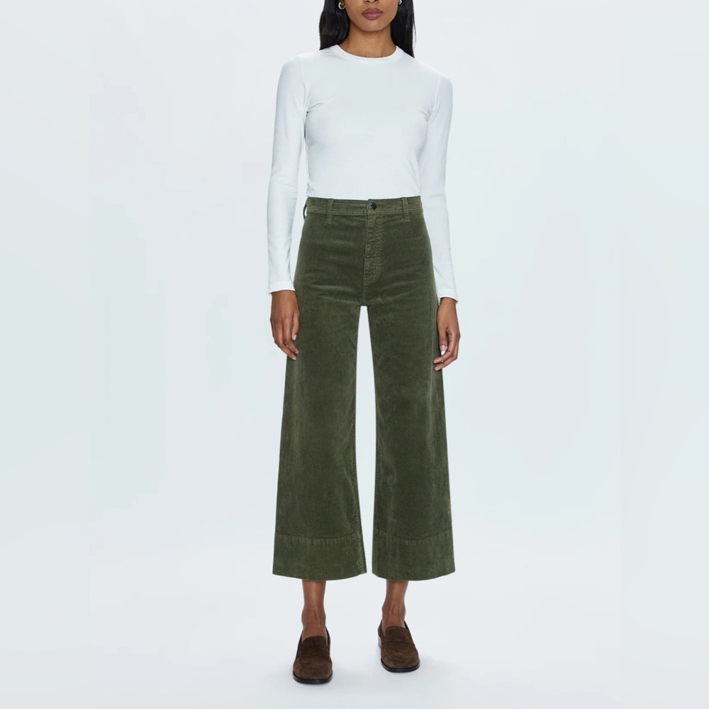 Pistola Cord Penny Crop - Olive Martini